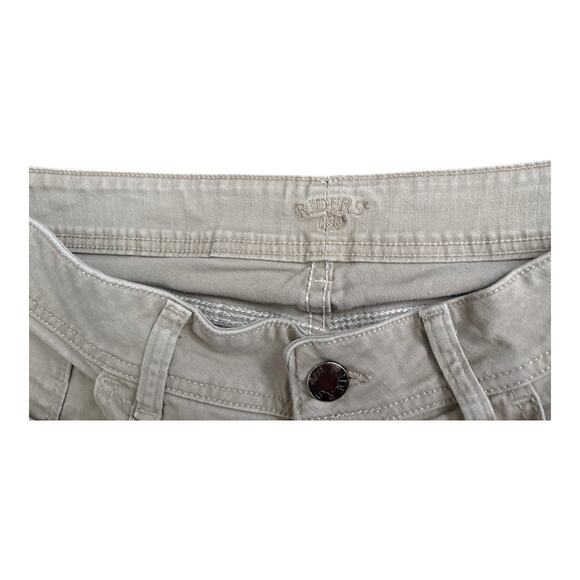 RIDERS by Lee Womens Petite Size 14P Beige Tan Boot Cut Denim Jeans 28" Inseam - Picture 5 of 6